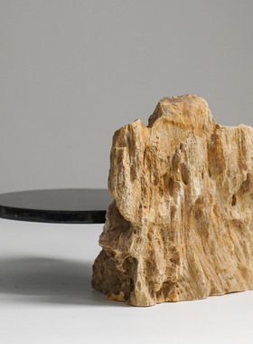 新中式玄关装饰品创意摆件靠山石托盘电视柜工艺品家居禅意摆设