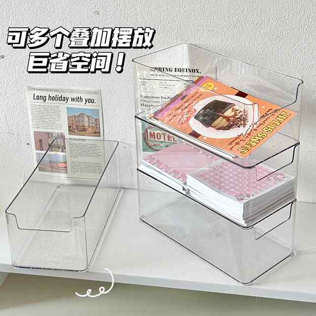 Desktop transparent acrylic storage box Student dormitory cosmetics storage debris small storage box