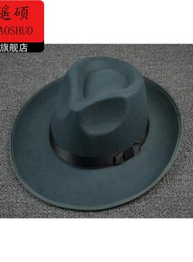 上海滩帽子复古礼帽 爵士帽 男迈克尔杰克逊帽子男士遮阳太沿帽