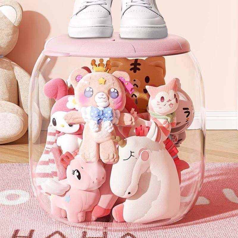 娃娃收纳桶毛绒玩偶布储物凳装儿童玩具大容量公仔整理箱神器透明,淘宝优惠券,粉丝福利购,淘宝优惠卷