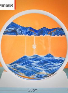 玻璃流沙画3d立体流沙瀑布夜光沙漏摆件解压创意装饰男女礼品艺术