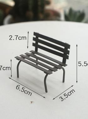 微缩仿真白色长椅小摆件家具椅子微景观diy造景装饰品拍照模型