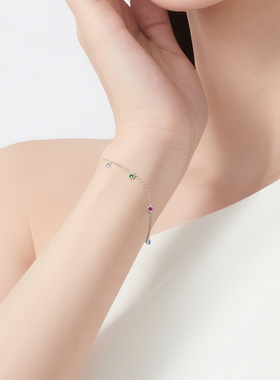 「Seven·缤纷」ChooSweet纯银锆石手链女款精致高级感银饰