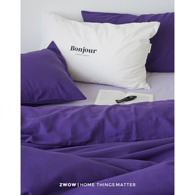 Simple cotton four-piece set Nordic deep purple