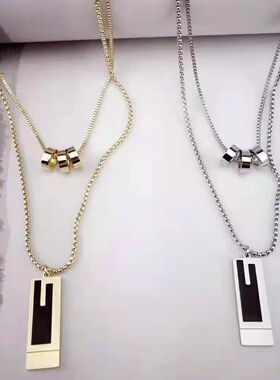 欧美风钛钢双层毛衣链女百搭