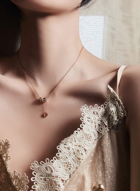 简约时尚钛钢罗马数字锁骨链女