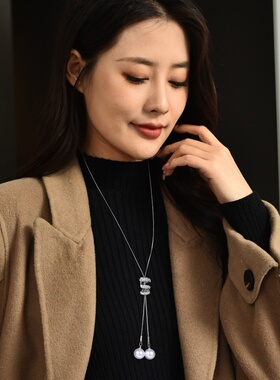 韩版日韩风珍珠流苏三层满钻项链