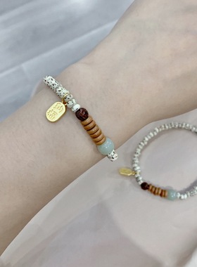 精致手工星月菩提橄榄核隔片手链时尚个性配饰招财吉祥纳福送礼物