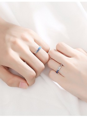 999纯银韩版流星雨情侣戒指开口