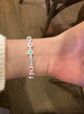 s925纯银麻将十三幺手链520礼物