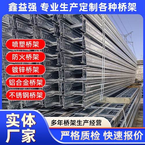 热浸锌桥架大跨距梯式喷塑托盘式防火槽式喷塑200*00热浸锌桥架 - 图0