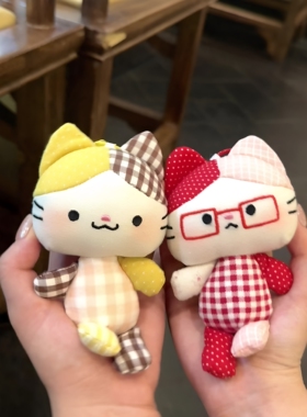 多巴胺布艺小猫挂件重工手作猫咪