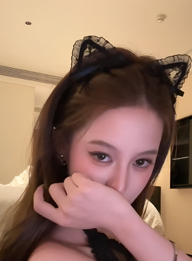 万圣节小猫咪发夹黑色蕾丝猫耳