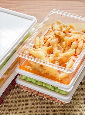 日式冰箱收纳盒自由叠加密封保鲜盒食物保鲜盒水果零食冷冻密封盒