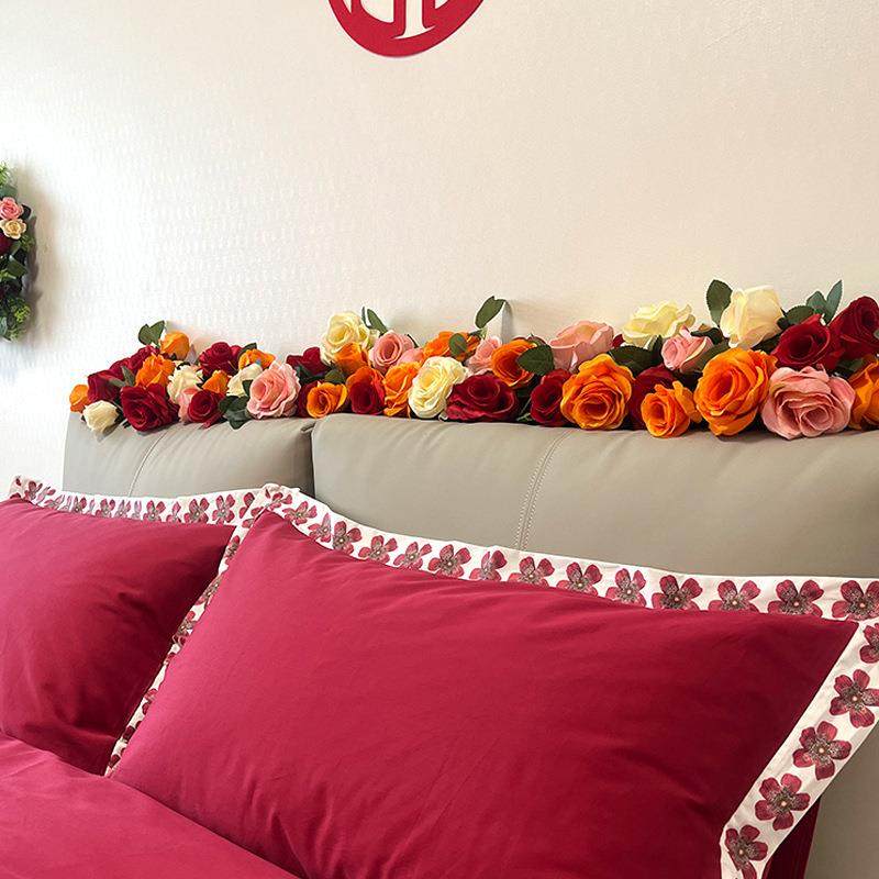 结婚红色喜庆新房床头装饰仿真玫瑰花藤 长条藤蔓婚房摆花布置,淘宝优惠券,粉丝福利购,淘宝优惠卷