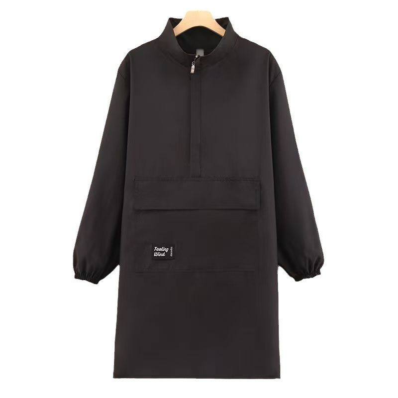 新款防泼水罩衣简约做饭围腰定制长袖围裙厨房家用上班工作服男女 - 图3