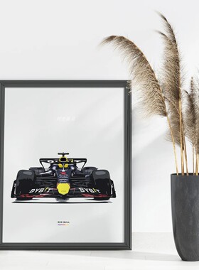 【三件套F1方程式赛车海报挂画】卧室装饰画男孩房间装饰汽车
