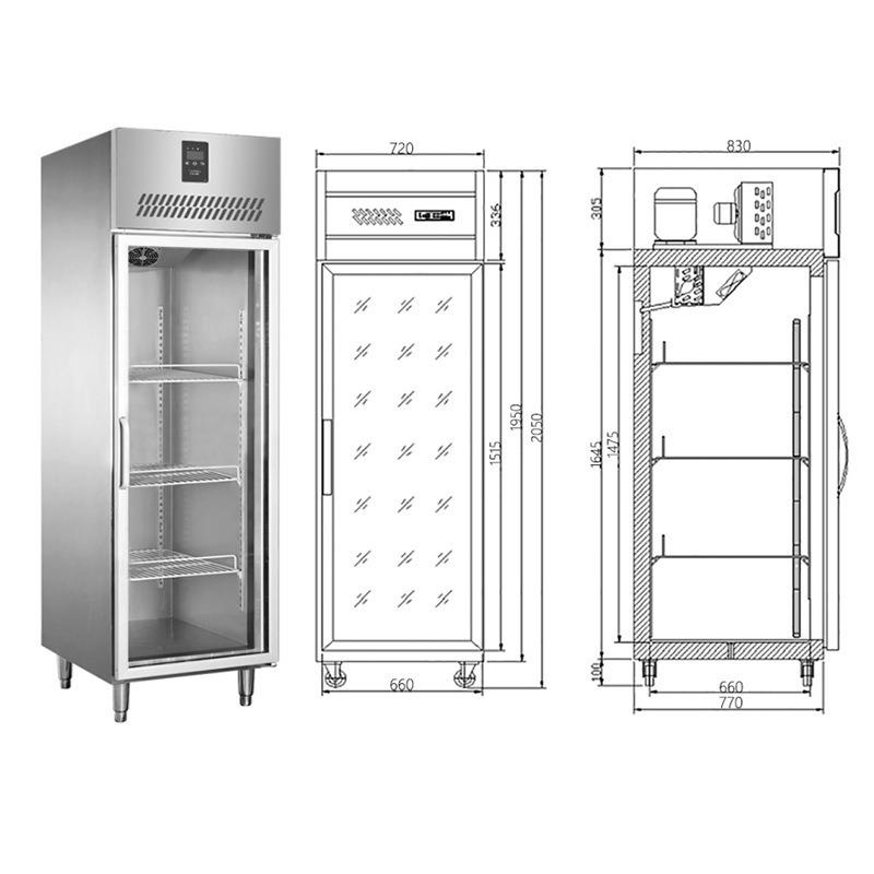 欧款玻璃单大门冷藏高身柜冰柜商用冷冻柜风冷无霜加厚不锈钢冰箱 - 图3