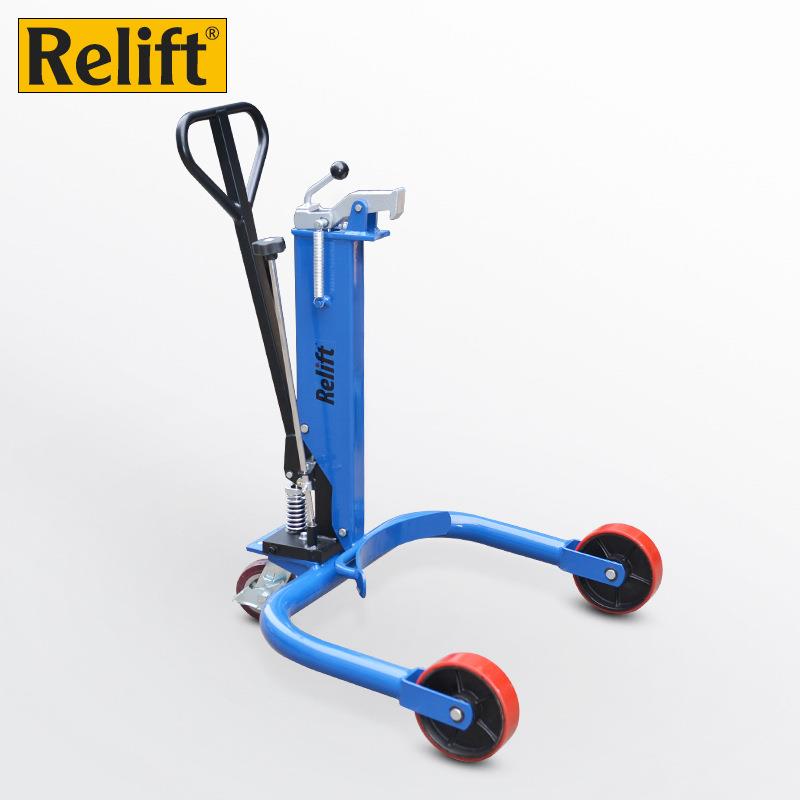 锐励简易手推液压油桶DT50搬运车手动油桶车叉车手推圆桶装卸车 - 图1