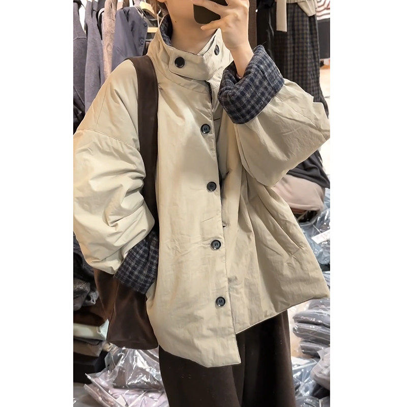 韩系格纹两面穿棉服女2024年新款冬季棉衣棉袄爆款潮保暖外套加厚,淘宝优惠券,粉丝福利购,淘宝优惠卷