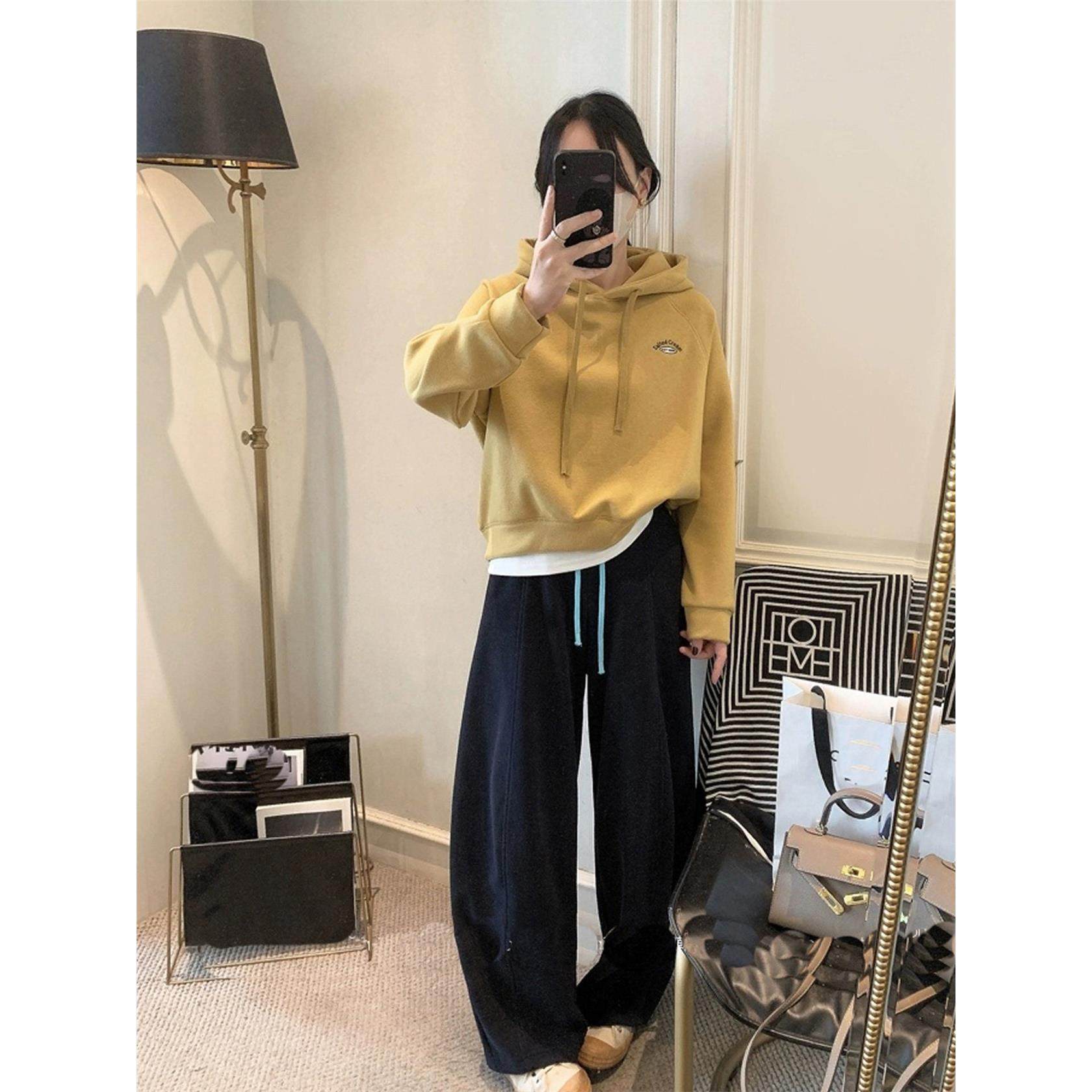 短款连帽卫衣女2025秋冬新款加绒加厚刺绣长袖上衣小个子套头外套,淘宝优惠券,粉丝福利购,淘宝优惠卷