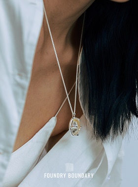 FOUNDRYBOUNDARY白水晶项链银饰