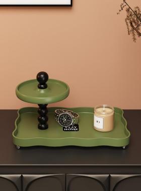 法式复古入户玄关装饰收纳摆件置物架桌面钥匙香薰家居首饰托盘