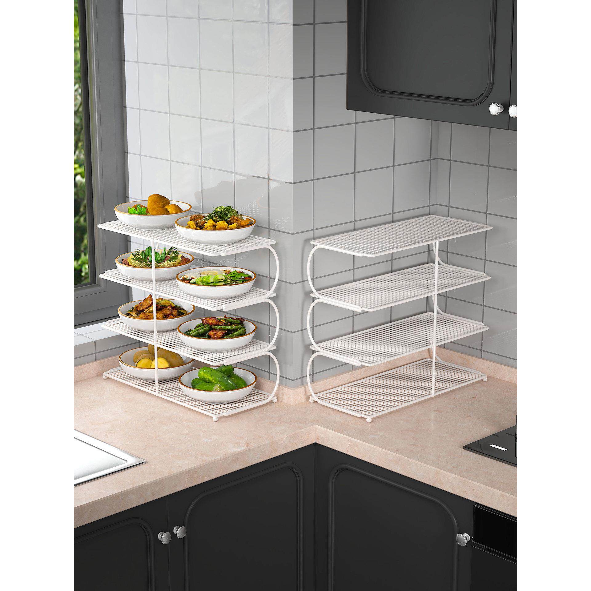 厨房备菜置物架多层台面备菜盘多功能碗碟收纳灶台炒菜火锅放菜架,淘宝优惠券,粉丝福利购,淘宝优惠卷