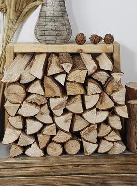 木柴摆件原木桩杉木柴摆设软装道具花艺装修用品园艺装饰柴火木块