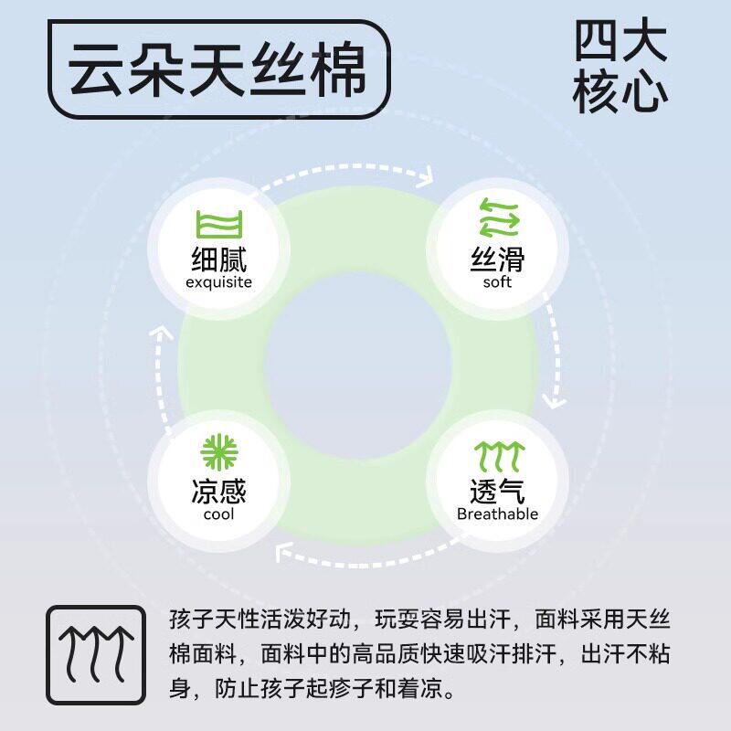 猫人儿童内裤男童天丝棉抗菌四角短裤中大童男孩柔软透气平角内裤