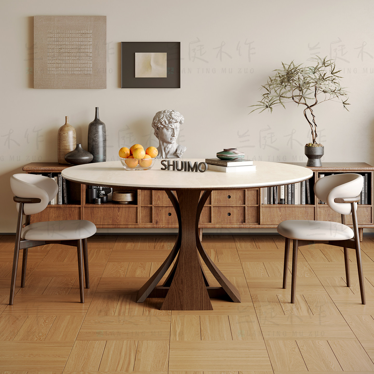 法式奶油复古风实木德利丰岩板家用黑色窈窕饭桌胡桃色圆餐桌椅子,淘宝优惠券,粉丝福利购,淘宝优惠卷