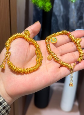 五帝钱手链金包银盘缠手串