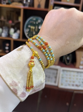 金包银多圈手链diy手串