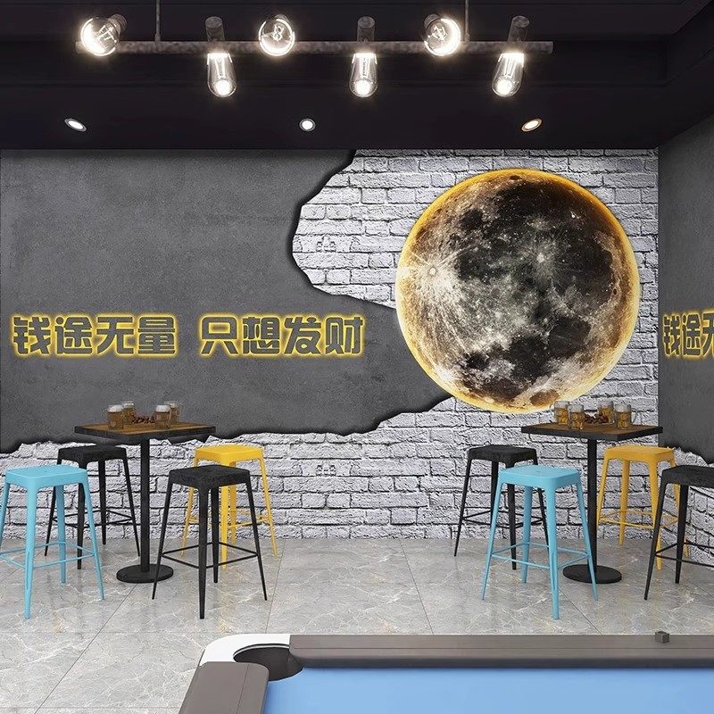 复古工业破烂水泥砖壁画餐厅奶茶店墙布网红打卡棋牌室背景墙壁纸,淘宝优惠券,粉丝福利购,淘宝优惠卷