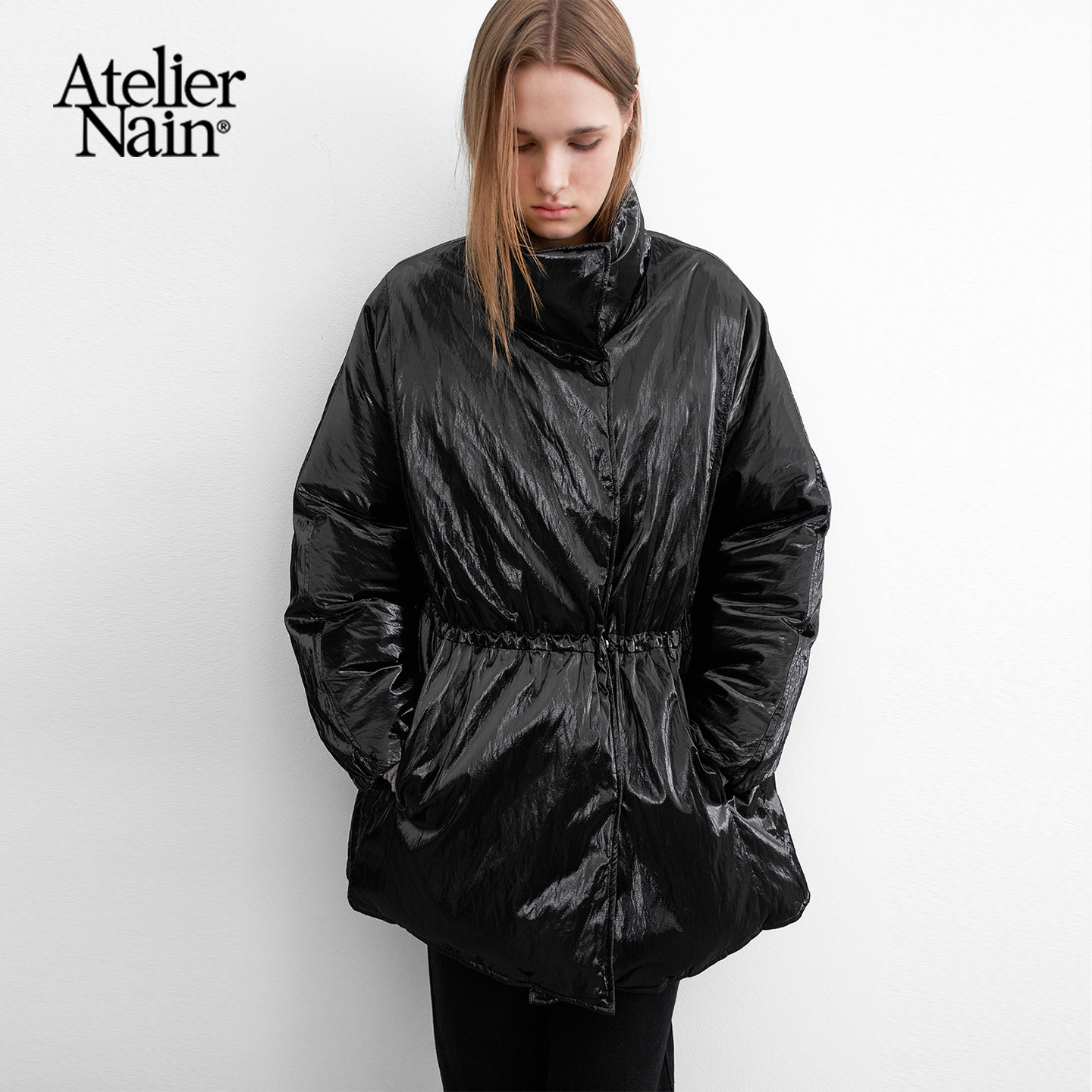 Atelier Nain2025年冬季新款棉服韩版收腰显瘦亮面保暖夹克外套女,淘宝优惠券,粉丝福利购,淘宝优惠卷