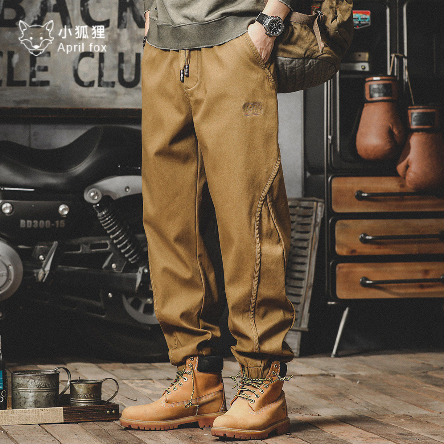 英国小狐狸设计感重磅工装裤潮牌宽松休闲裤男士美式复古束脚裤,淘宝优惠券,粉丝福利购,淘宝优惠卷