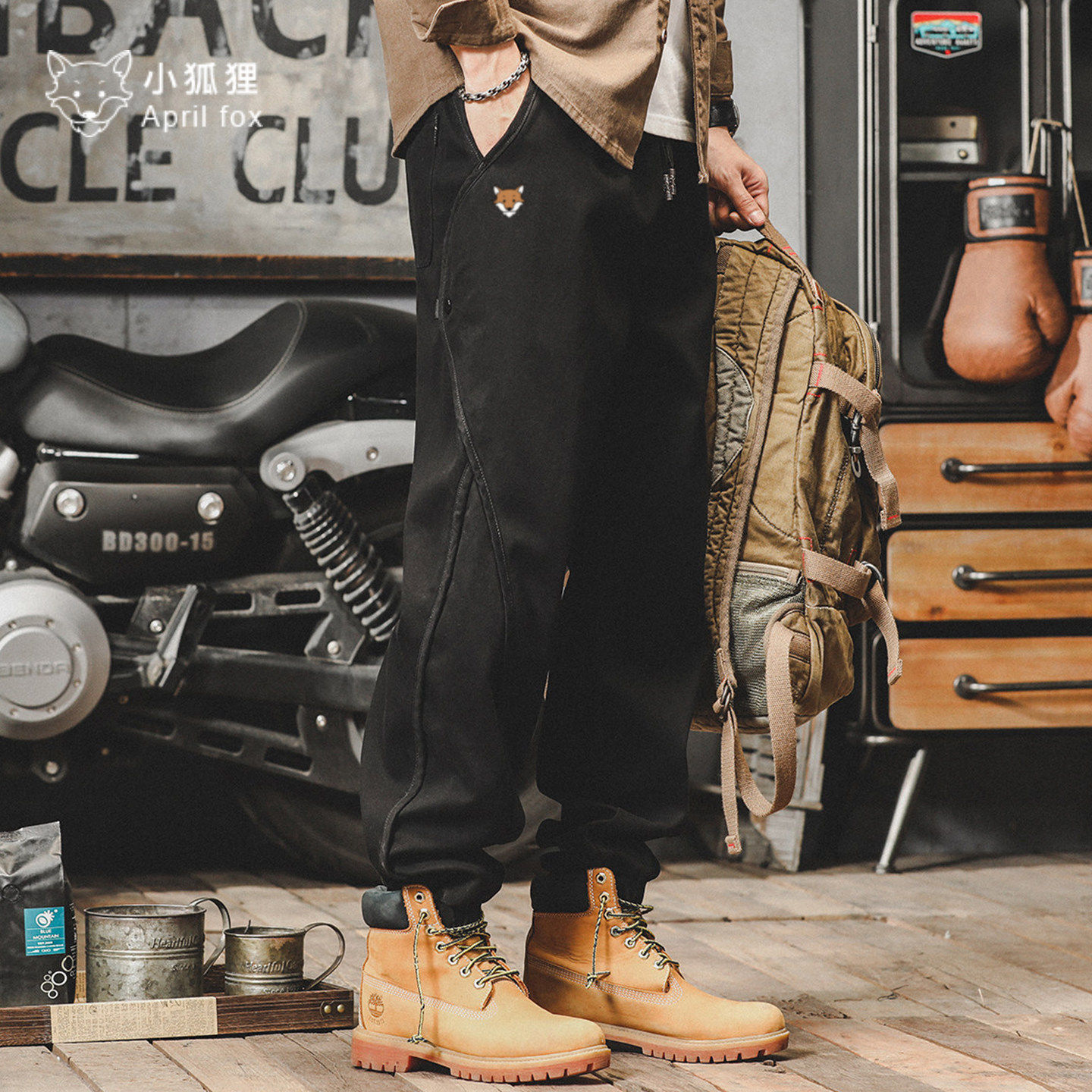 英国小狐狸设计感重磅工装裤潮牌宽松休闲裤男士美式复古束脚裤,淘宝优惠券,粉丝福利购,淘宝优惠卷