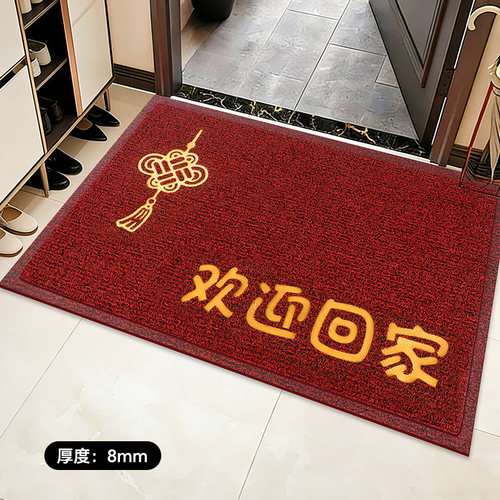 马年红色喜庆进门地垫入户门防滑耐脏脚垫家用玄关门口地垫地毯 - 图0
