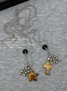 捧猫家~复古长款金属链条项链