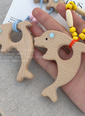 捧猫家~木质海豚串珠项链