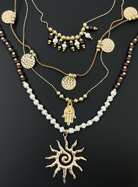 Vintage古着 Bohemian golden sun项链