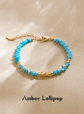 AmberLollipop天然绿松石金手串
