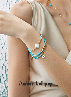 AmberLollipop天然绿松石金手串