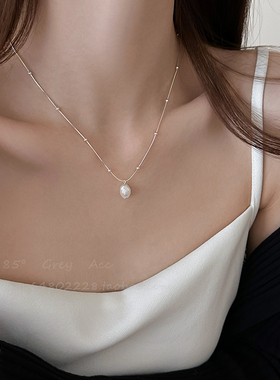 真多麻仿珍珠项链女个性简约小众