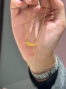 新中式金色小鱼吊坠项链精致复古