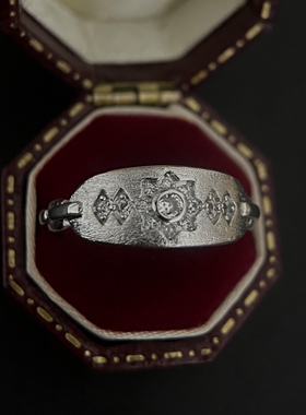 银色八芒星戒指精致复古百搭气质