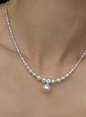 碎银子珍珠项链新款轻奢气质百搭