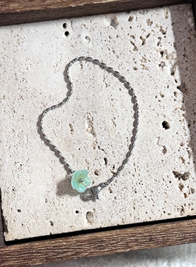 手作薄荷绿花朵串珠手链春夏百搭