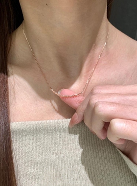 极简风微笑仿排钻项链高级感轻奢
