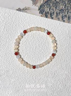 新中式仿玛瑙荔枝冻猫眼手串复古